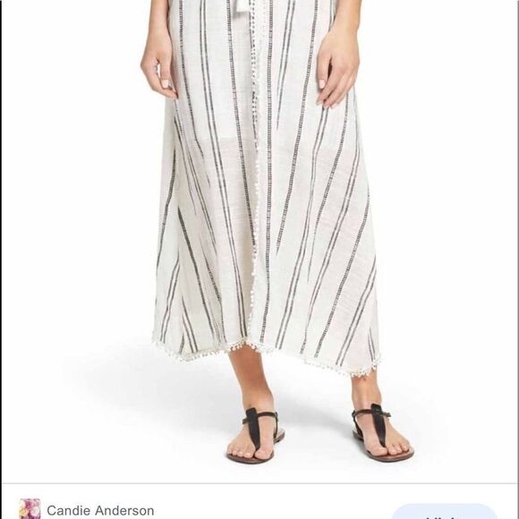 RED CARTER Isla Off the Shoulder Stripes Coverup Casual Maxi Dress.Size XS - Picture 5 of 16